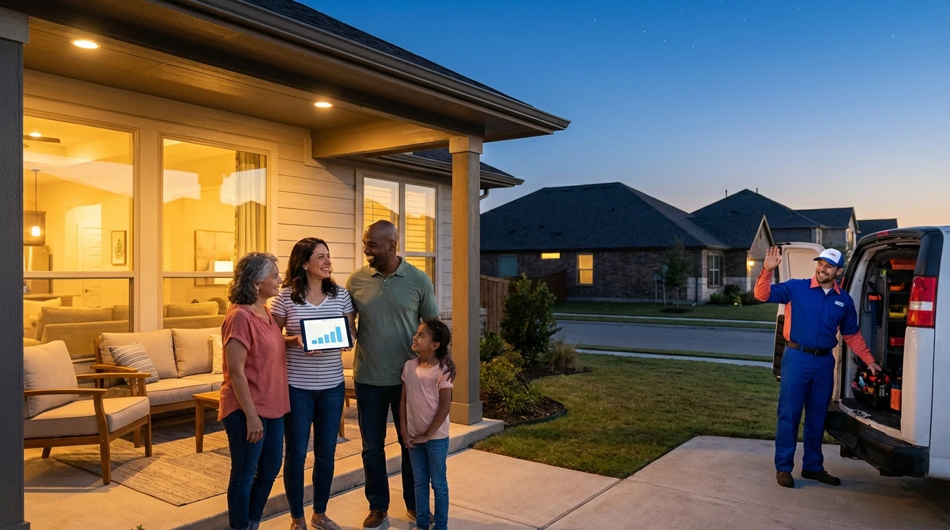 Neighborhood with power on